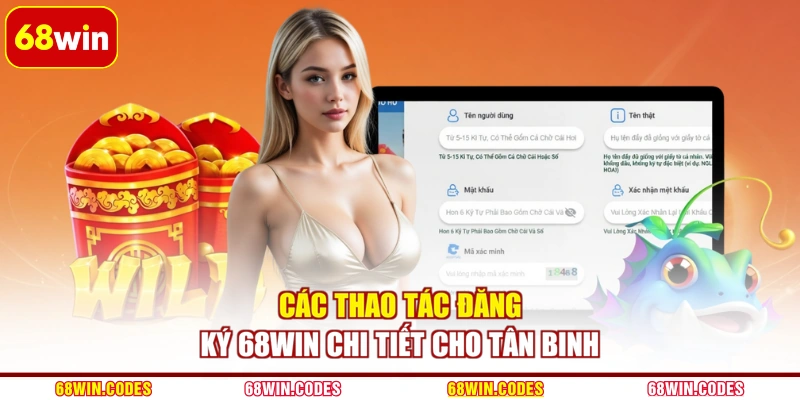 Các thao tác đăng ký 68WIN chi tiết cho tân binh