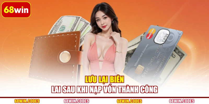 Lưu lại biên lai sau khi nạp vốn thành công